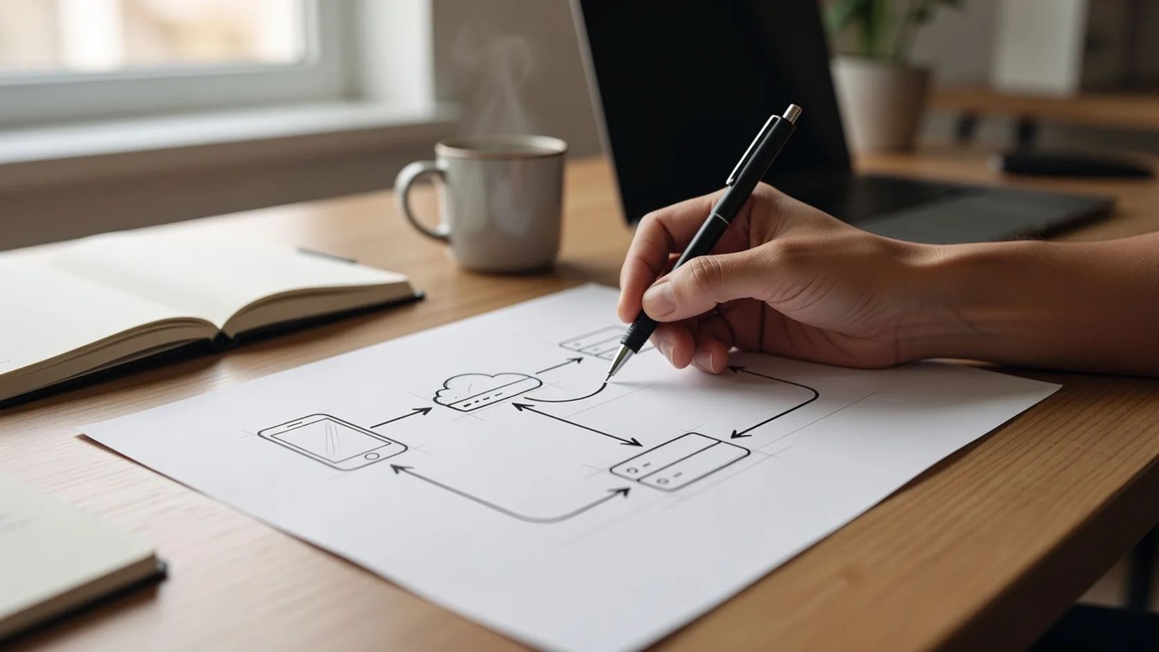 Diagrama de arquitectura del agente de WhatsApp: cliente, Cloud API, webhook, agente y respuesta