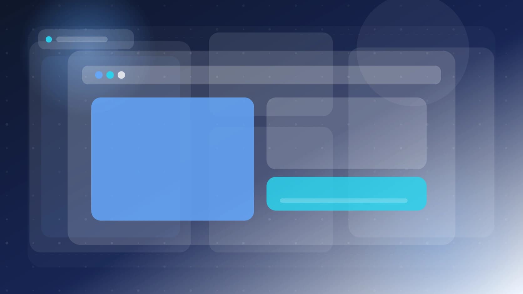Escena editorial con paneles de depuracion web, nodos de herramientas y un navegador listo para probar WebMCP
