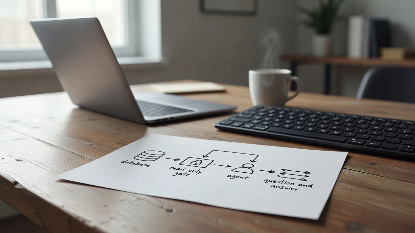 Flujo de datos hacia el agente: base de datos, servidor MCP, API propia y documentos con RAG