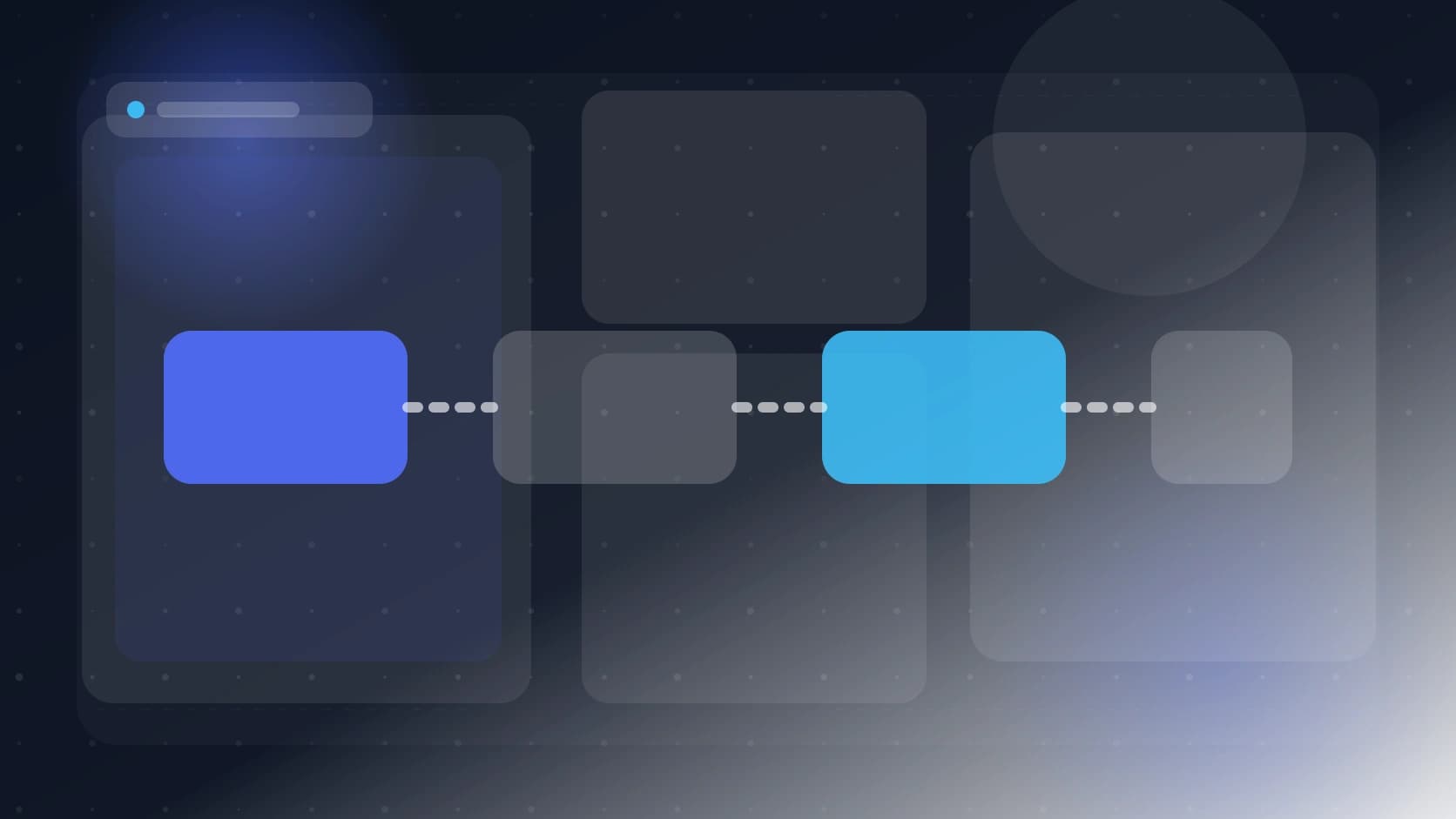 Escritorio con laptop y un diagrama de razonamiento por pasos para resolver tareas de trabajo con IA