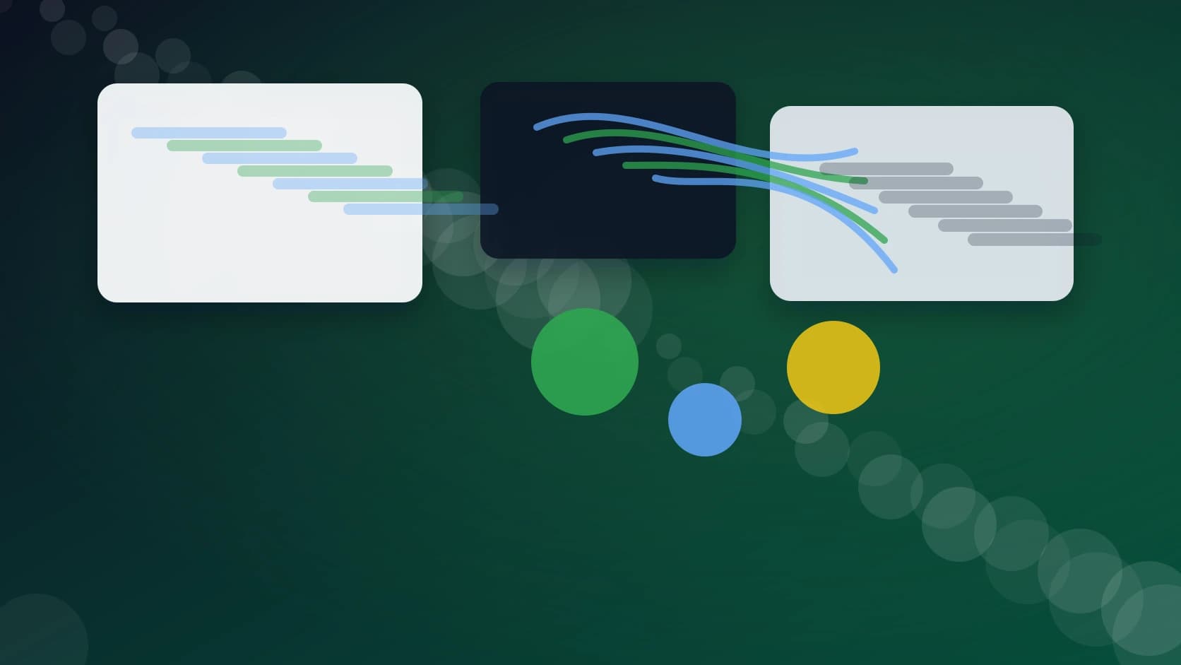 Composición editorial de GitHub Copilot app coordinando sesiones paralelas, búsqueda de agentes y selección automática de modelos