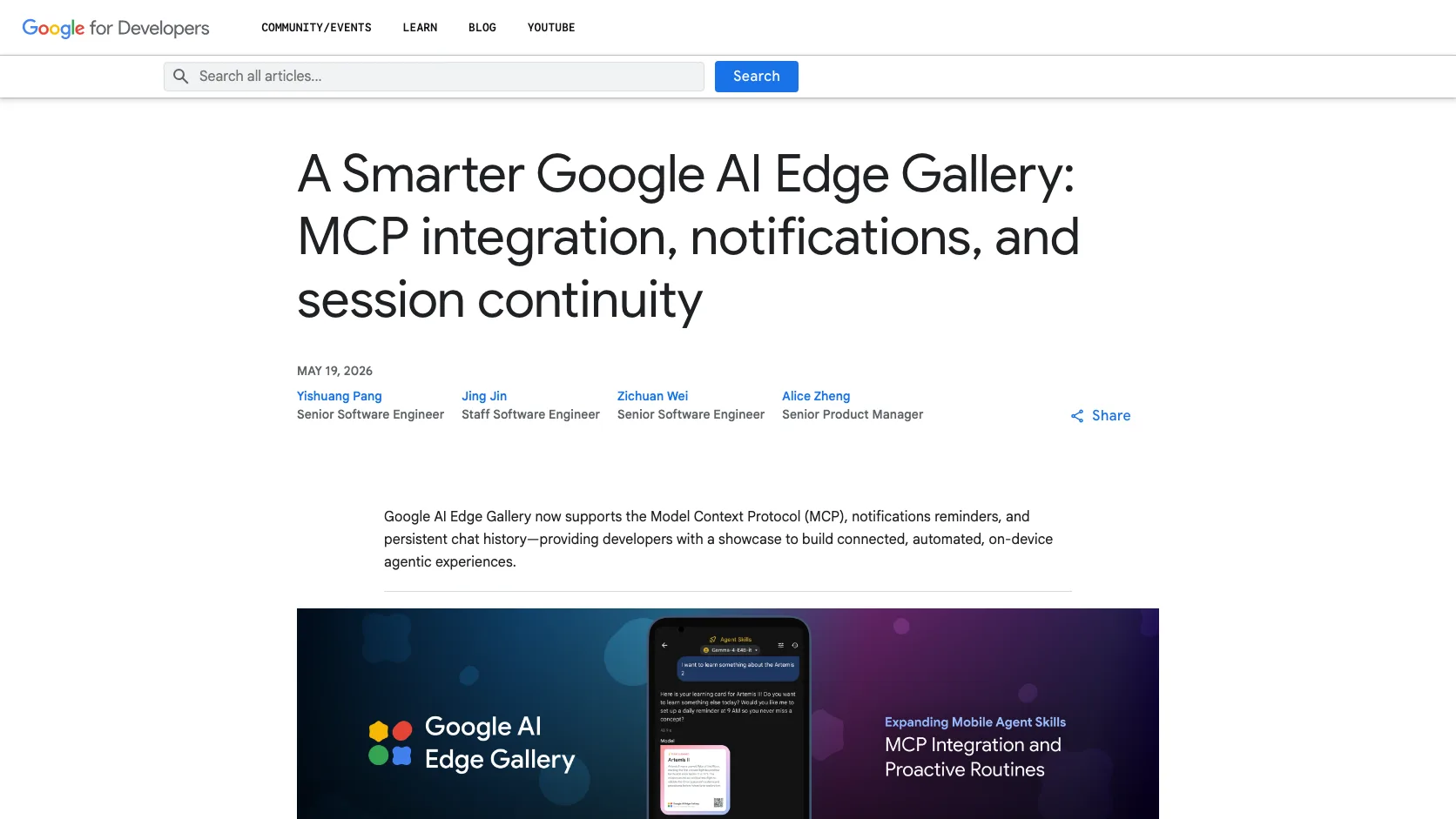 Google AI Edge Gallery con MCP y rutinas proactivas en Android