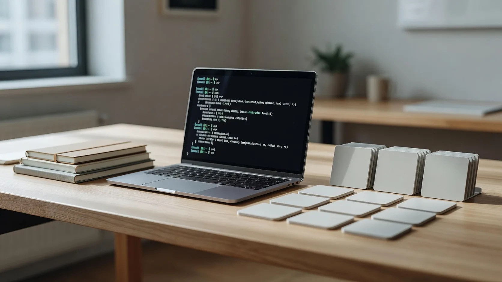 Mesa de trabajo con frameworks, CLIs y plataformas visuales para construir agentes de IA organizados por categoría