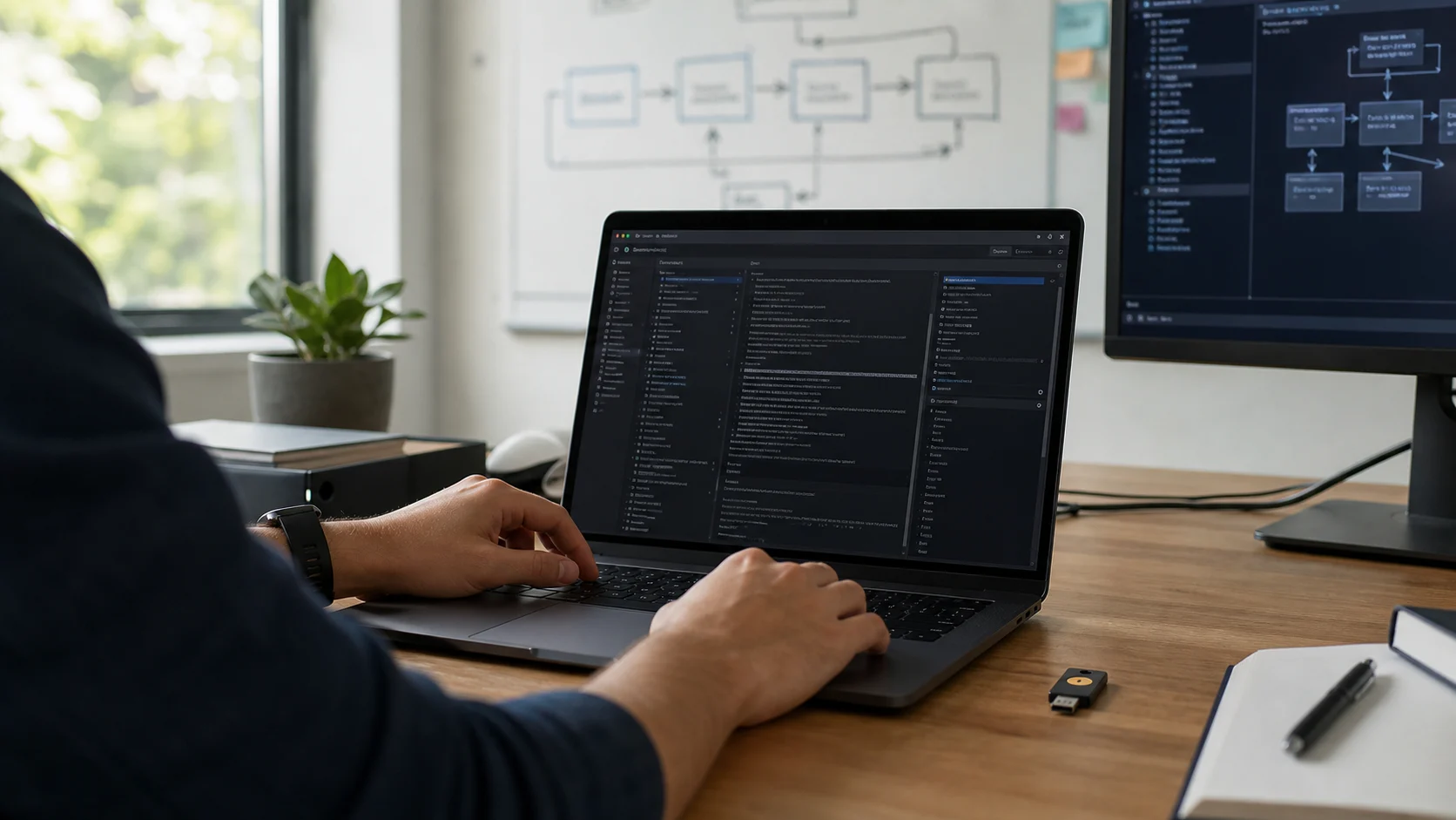 Mesa técnica con modulos de sandbox y flujos de agente en la nube