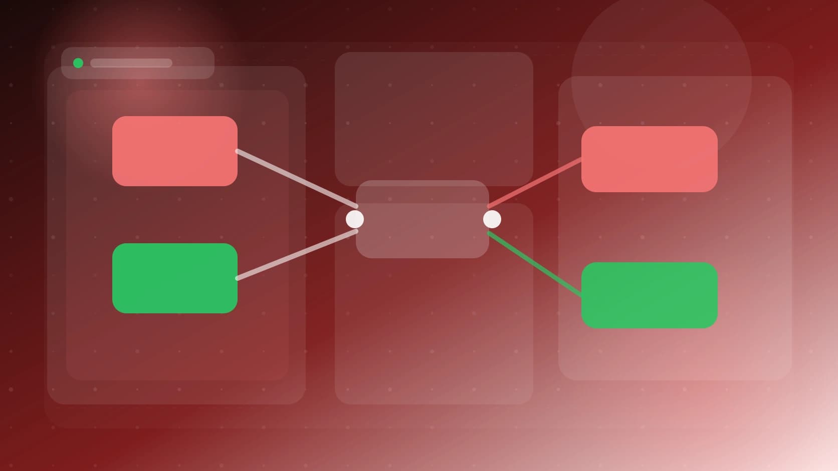 Dos versiones de un agente, la nueva en rojo y la anterior en verde lista para recibir tráfico