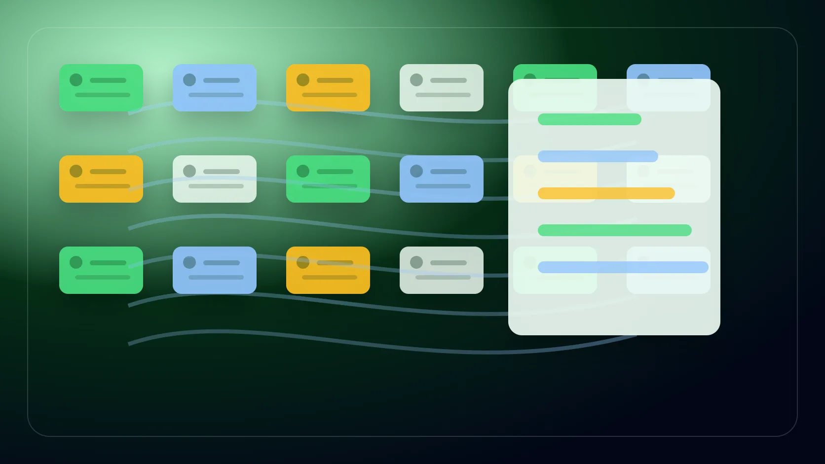 Escena editorial de FinOps con reportes, presupuestos y alertas para sesiones de Copilot y workflows agentic