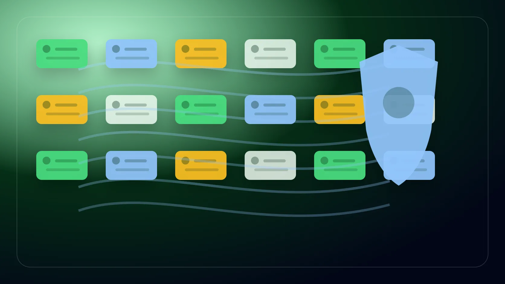 Escena editorial de seguridad con secretos, workflows protegidos y una revisión manual antes de ejecutar CI